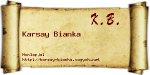 Karsay Bianka névjegykártya
